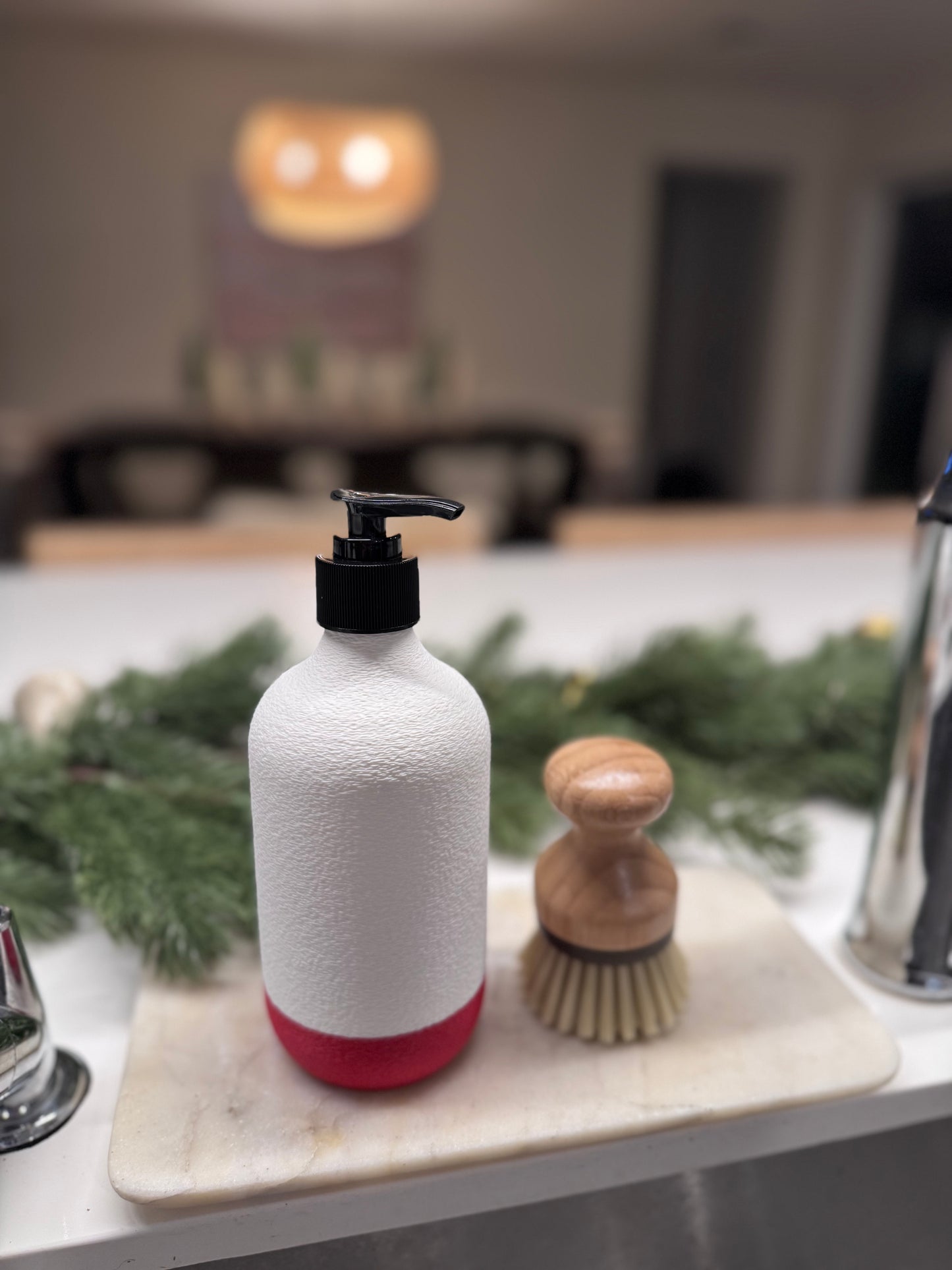 Two-tone Textured Soap Dispenser - Modern Refillable Bottle