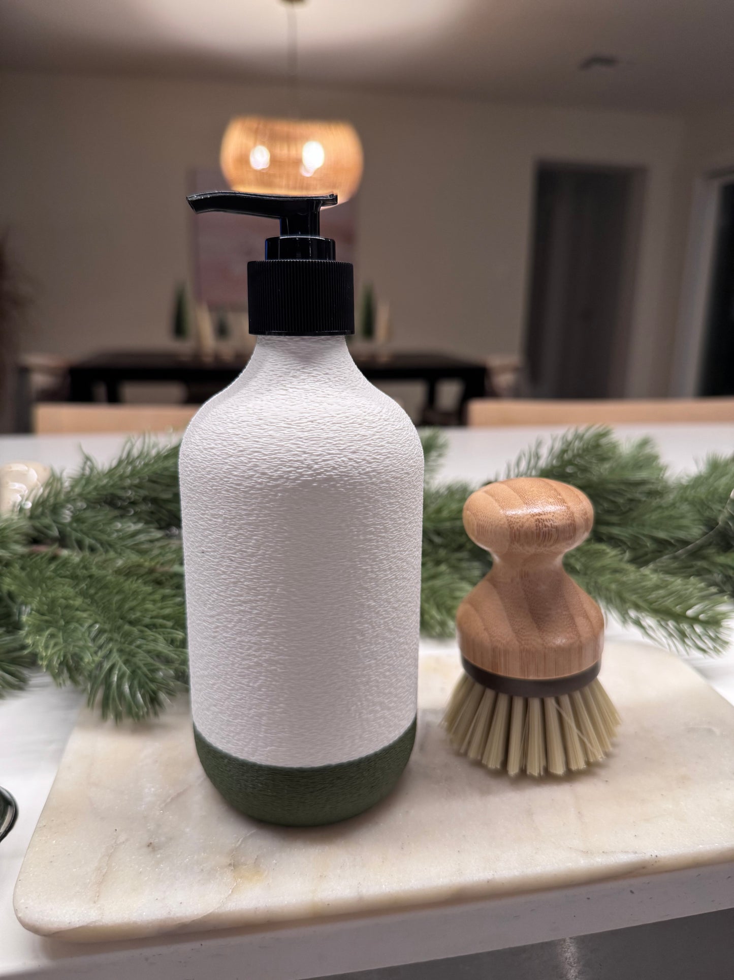 Two-tone Textured Soap Dispenser - Modern Refillable Bottle