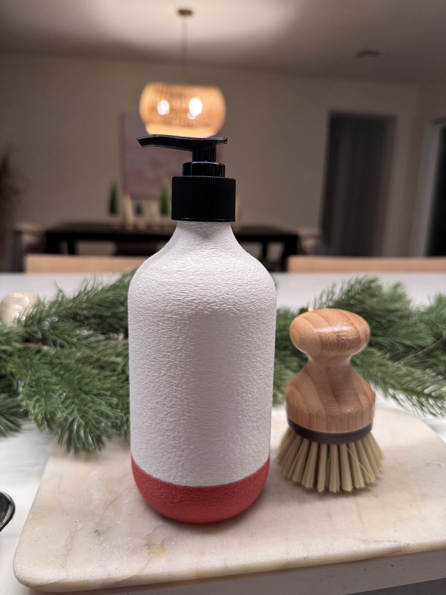 Two-tone Textured Soap Dispenser - Modern Refillable Bottle